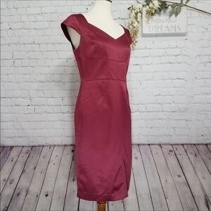 ADRIANNA PAPELL wine red sweetheart neckline dress